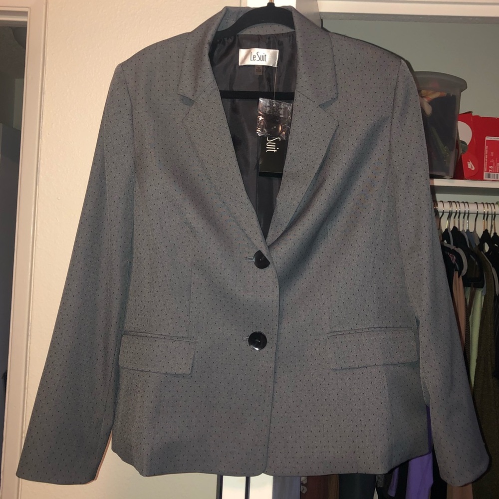 Le Suit polka dot suit pant set size 16 nwt